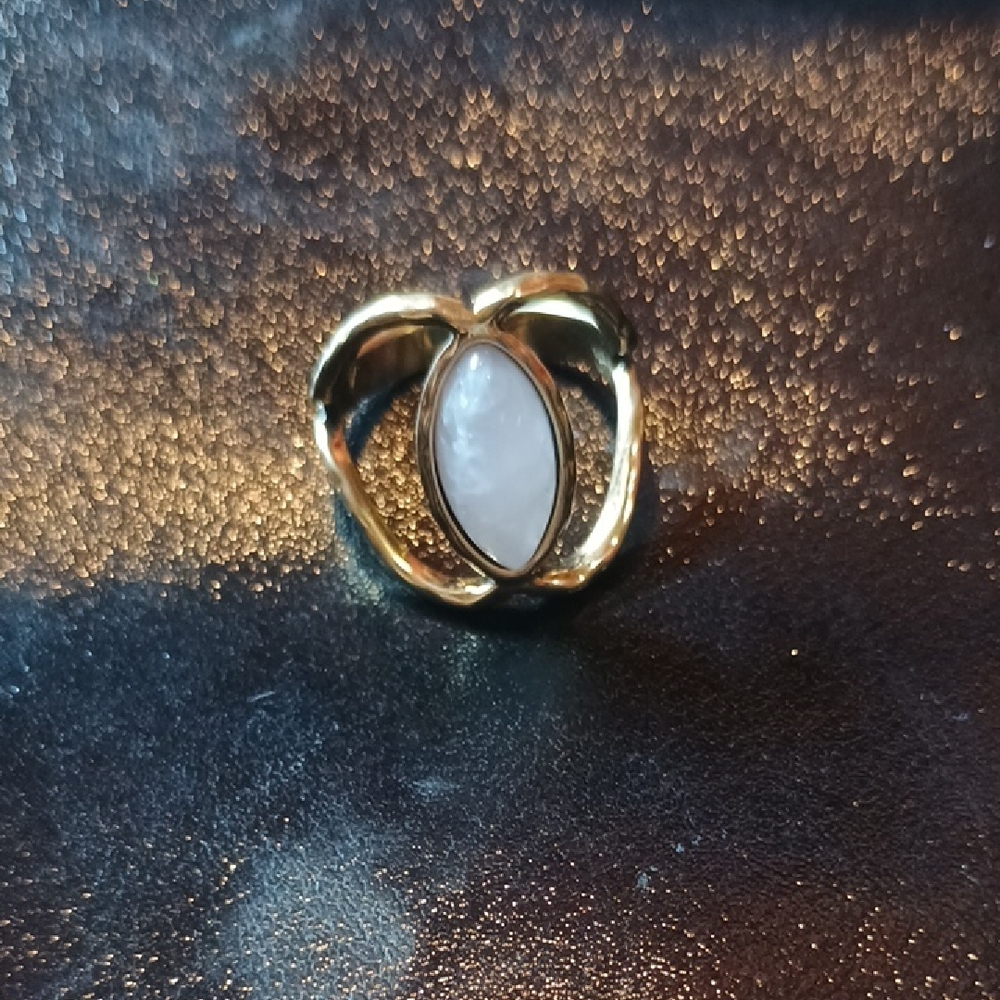 Gold and White Women's Ring